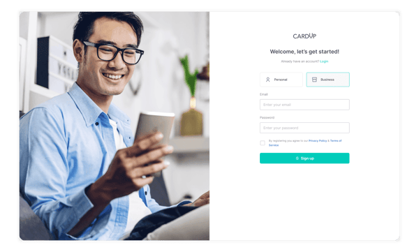 Sign up for CardUp